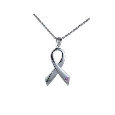 sterling silver ribbon cremation pendant necklace